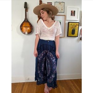 Free People Elodie Embroidered festival pants